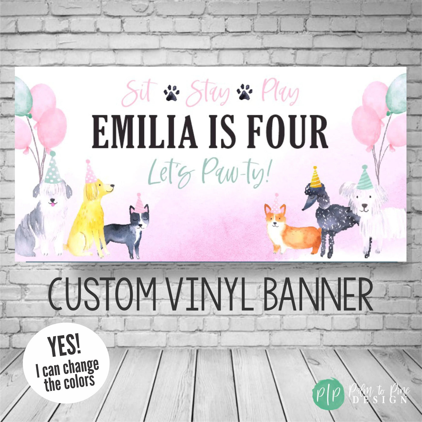 Puppy Birthday Banner