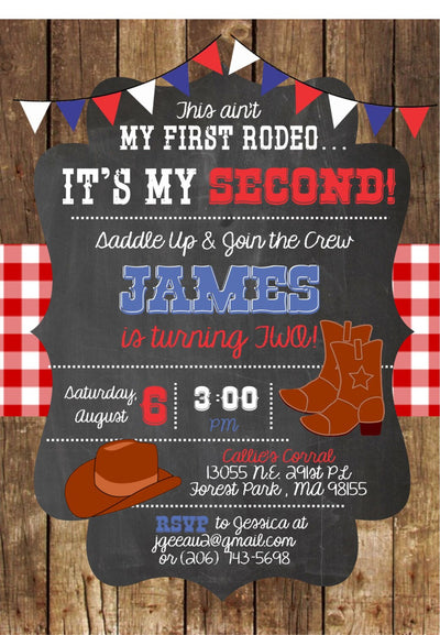 Cowboy birthday invitation