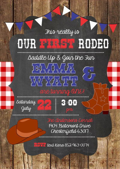 Cowboy birthday invitation