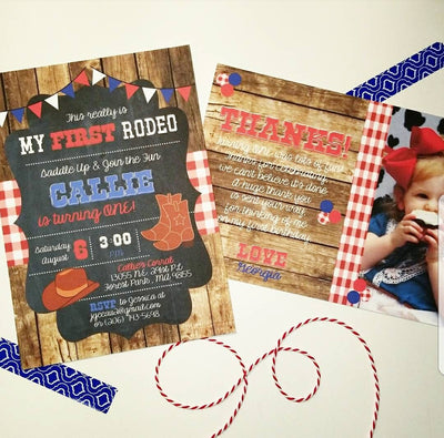 Cowboy birthday invitation