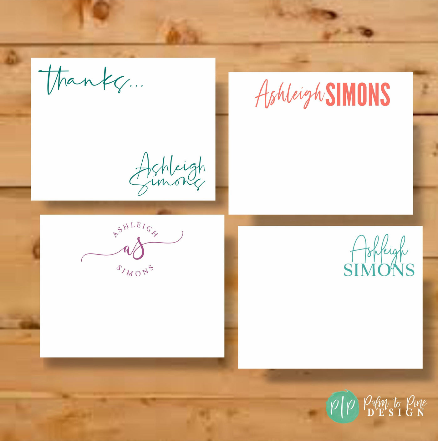 Personalized Stationery Set for women in modern calligraphy design