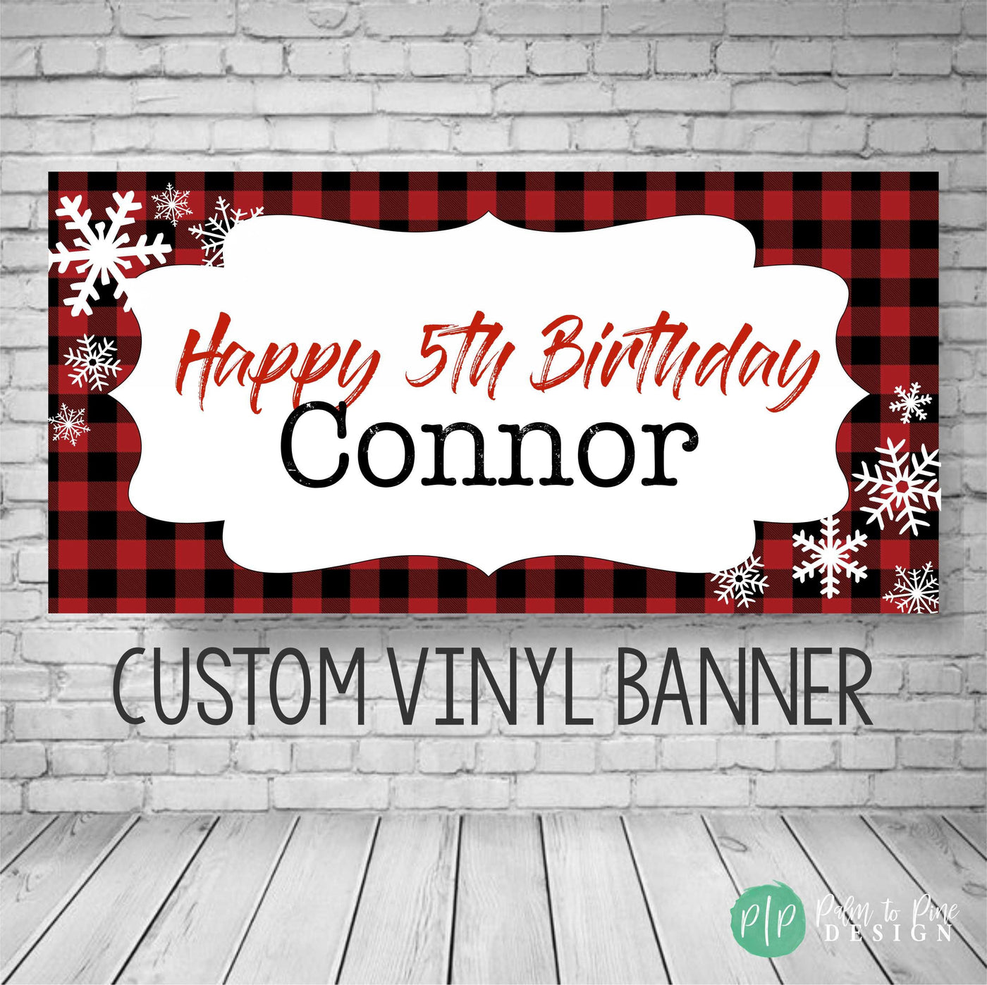 personalized winter birthday banner for kids