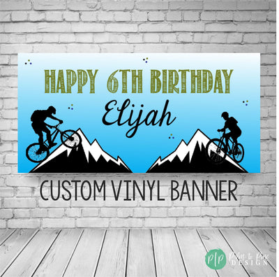 Biking Birthday Banner