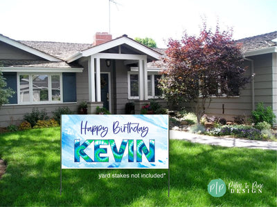 Tie Dye Happy birthday banner