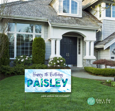 Tie Dye Happy birthday banner