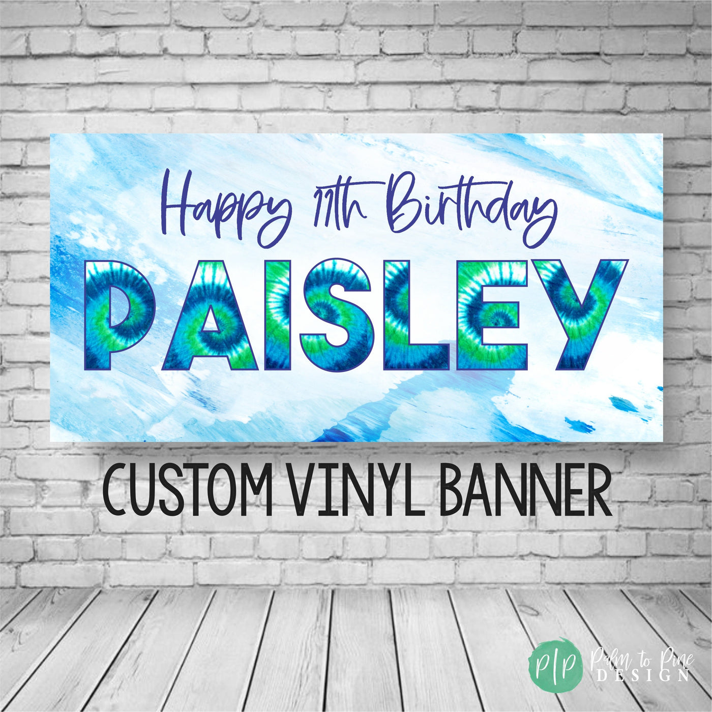 Tie Dye Happy birthday banner