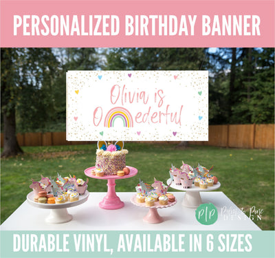 Boho Rainbow Birthday Banner