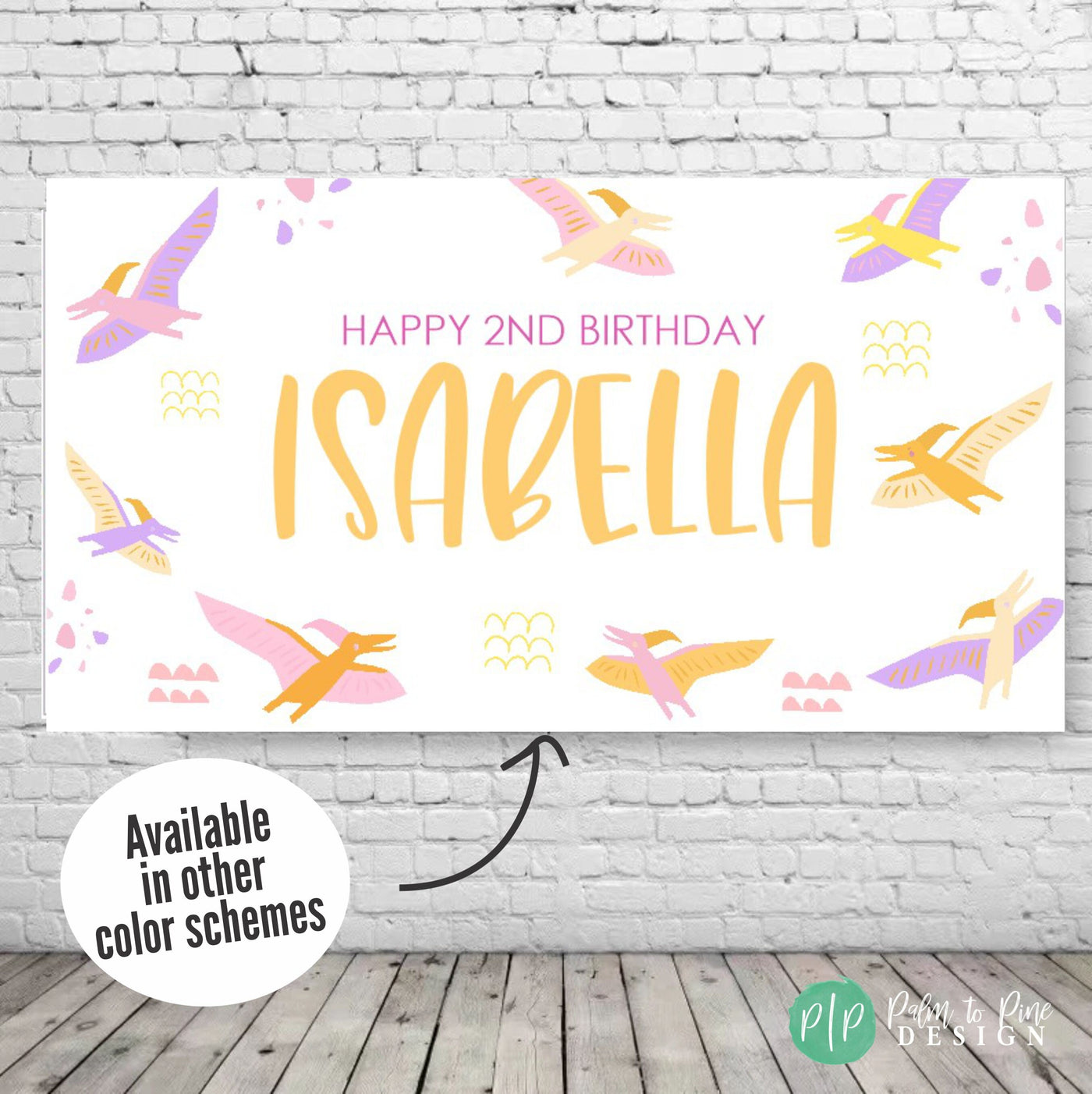 personalized pterodactyl birthday banner