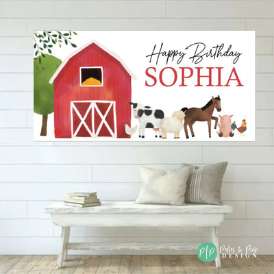 Farm Birthday Banner