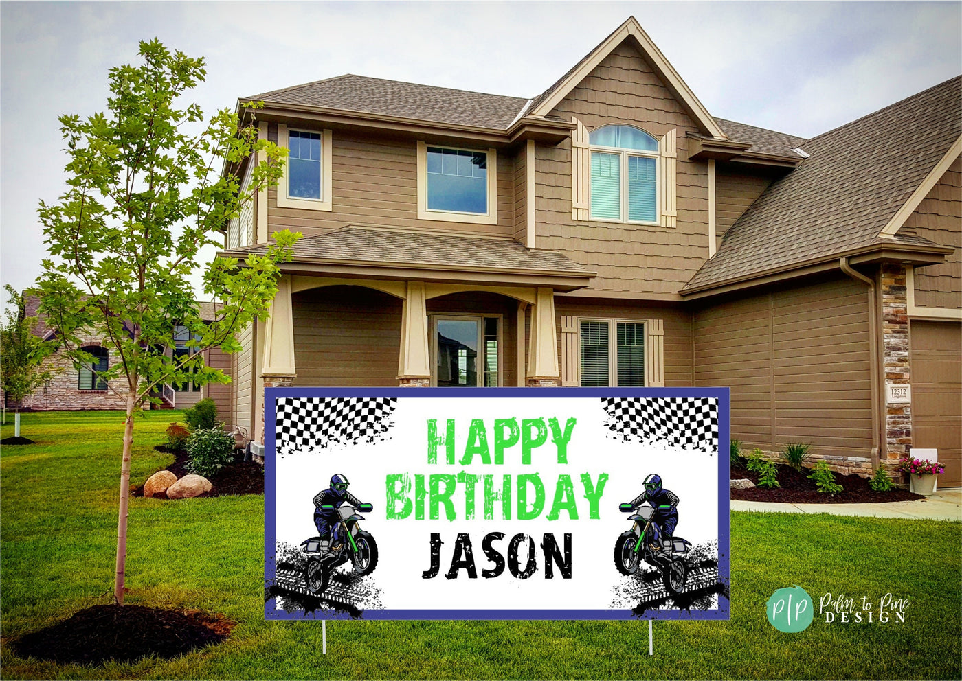 Dirt bike birthday banner