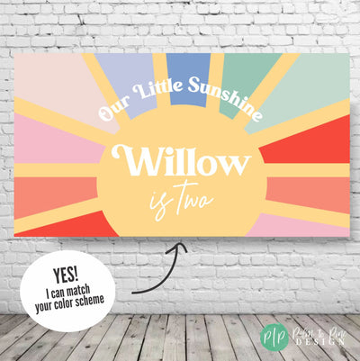 Our little sunshine birthday banner