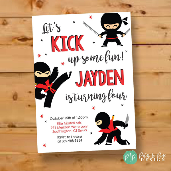 Ninja Birthday Invite