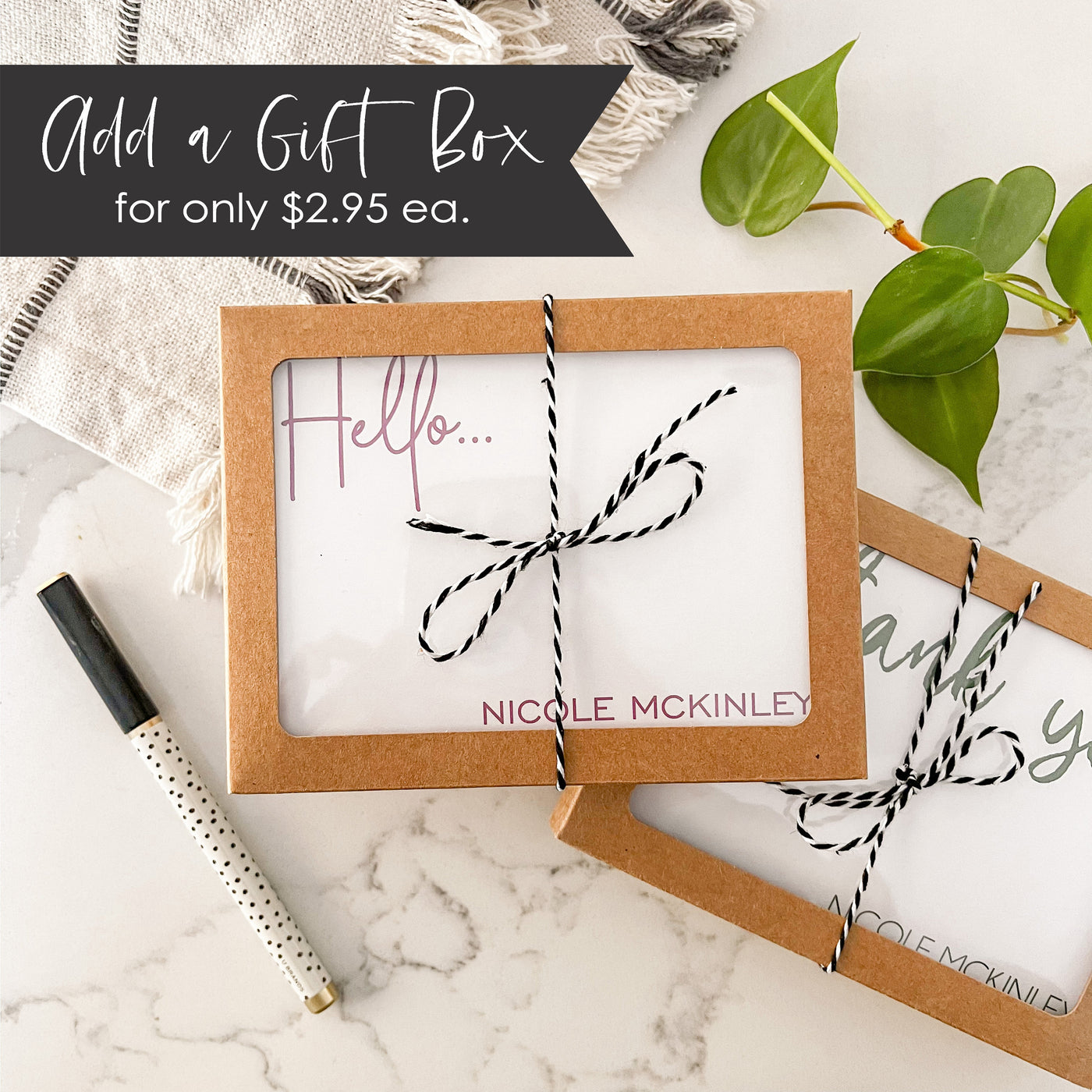 custom stationery in gift box