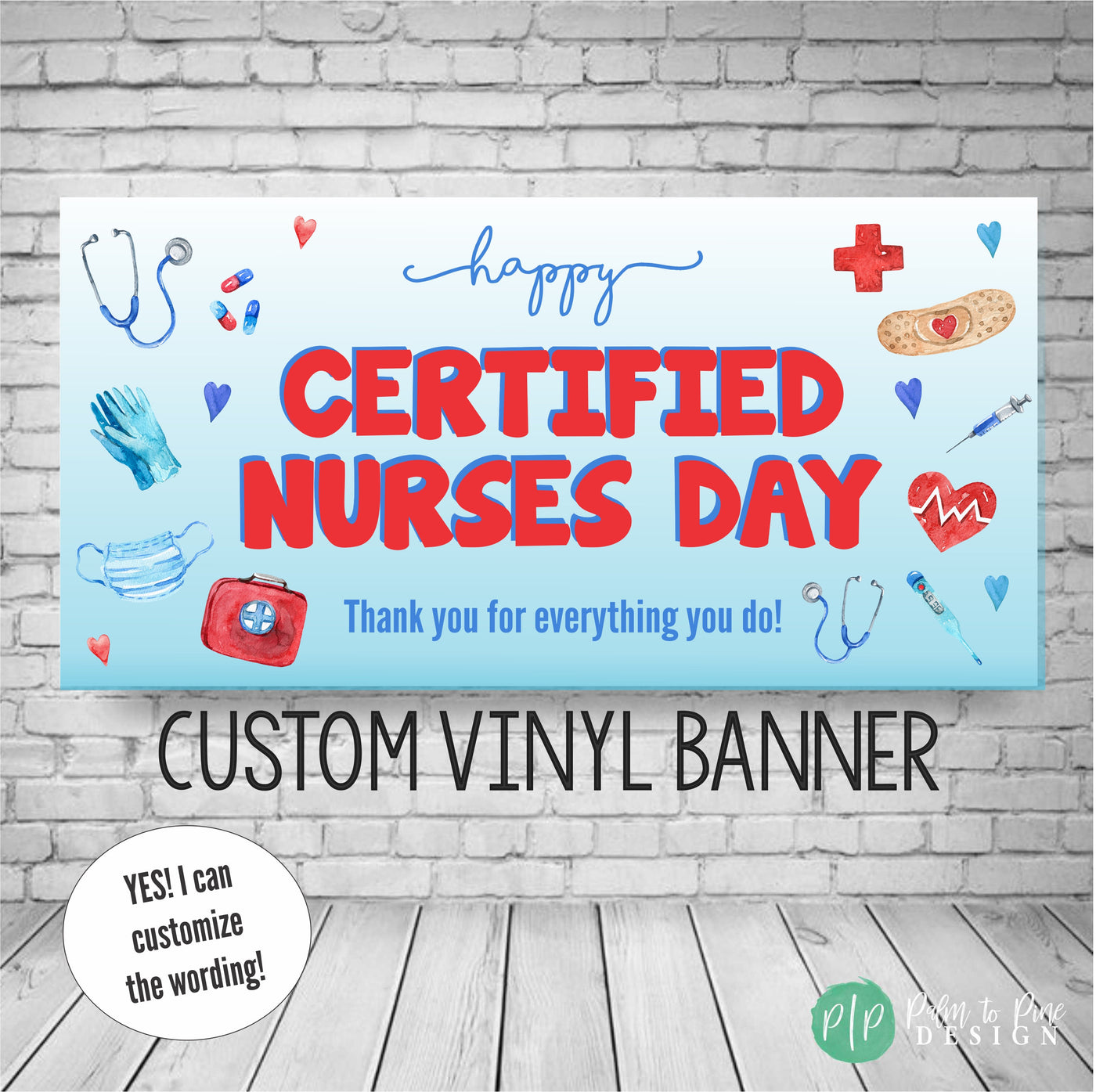 Certified Nurses Day Appreciation Banner for hospital, clinic or doctors office