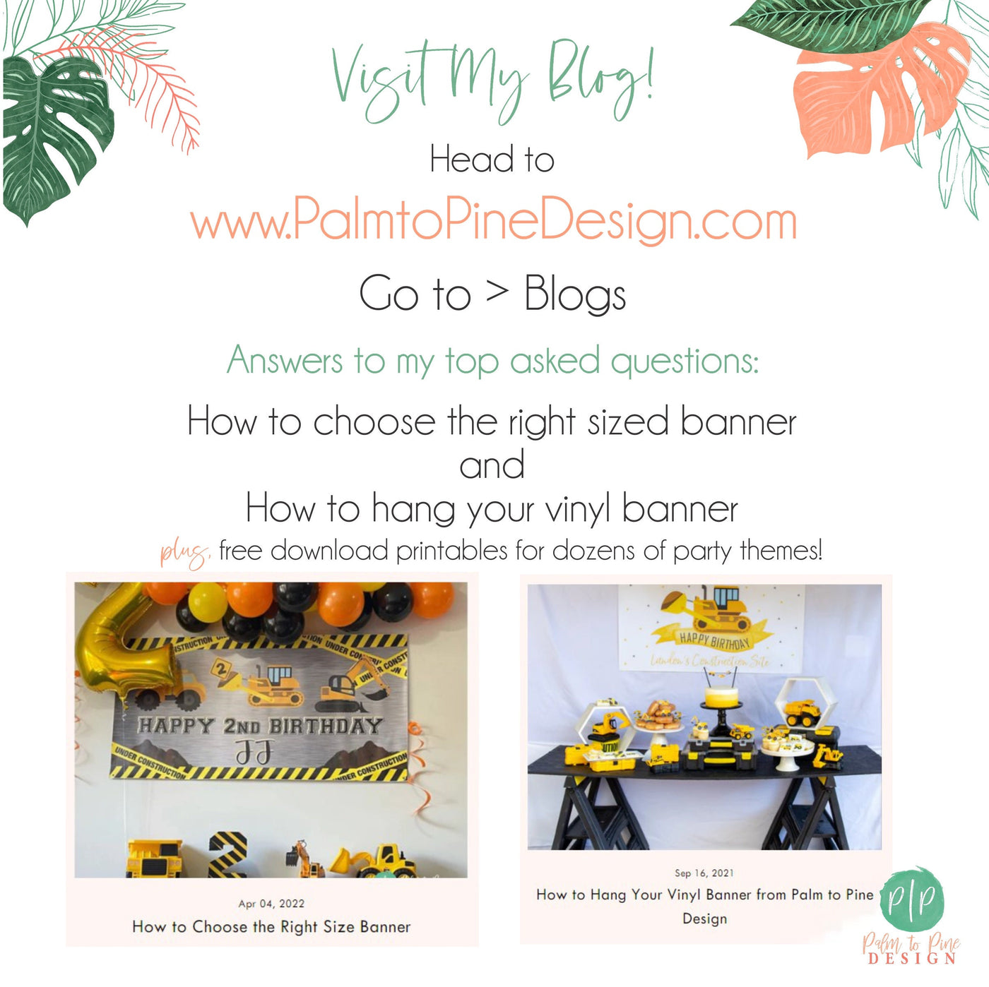 Tropical Palms Birthday Custom Banner, Tropical Birthday Backdrop, Pink and Green Palm Party Decorations, Personalized Luau Birthday Banner