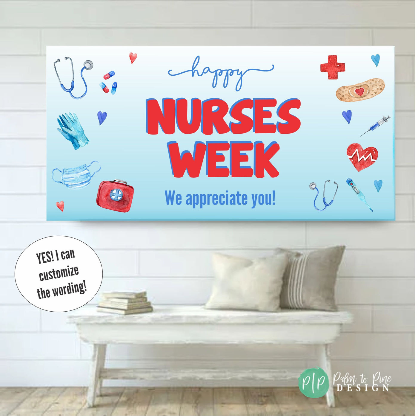 Happy Nurses Week sign for hospital