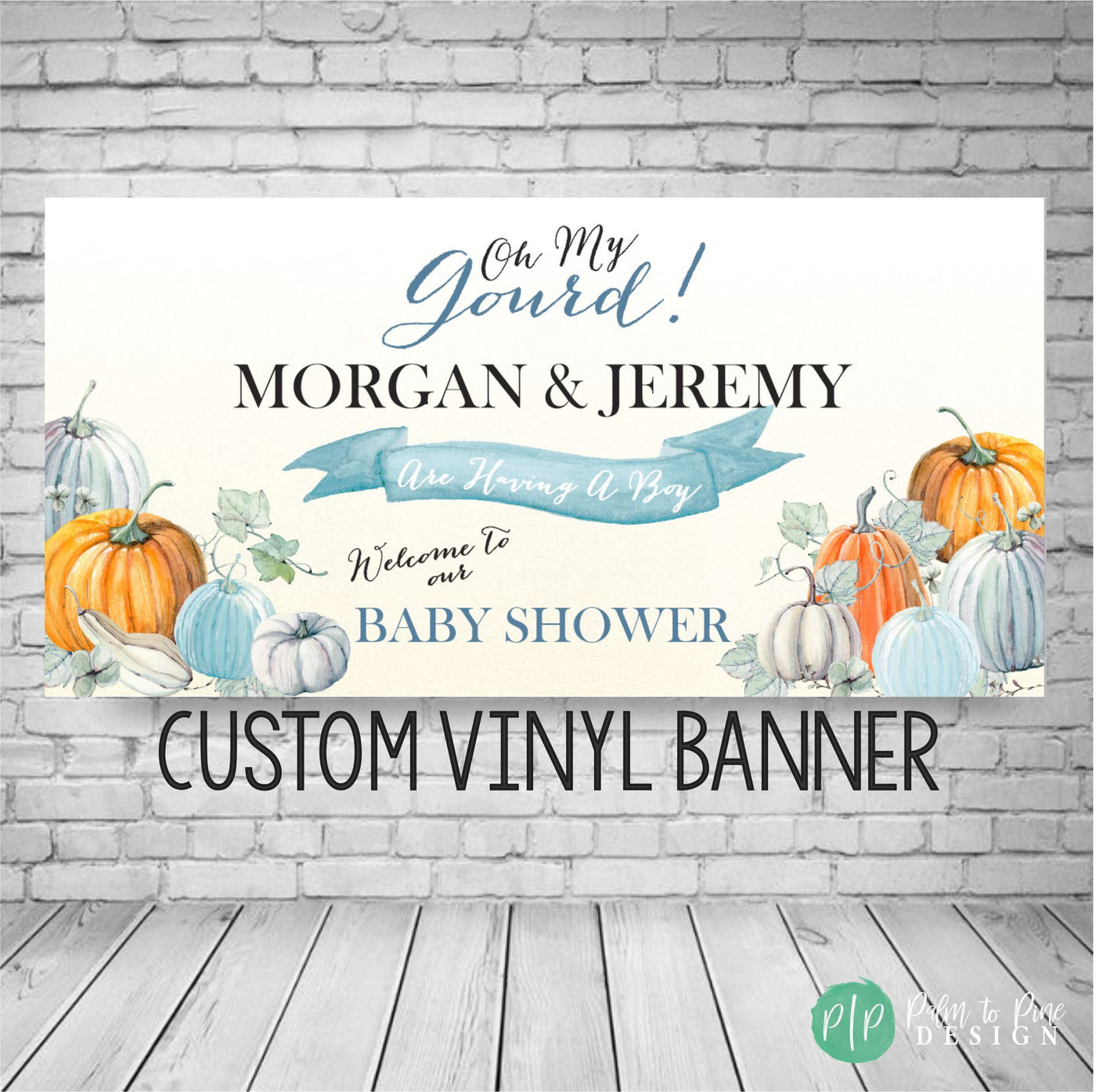 Pumpkin Baby Shower Banner, Oh My Gourd Baby Banner, Gourd Baby Shower Decor, Pumpkin Baby Shower Decorations, Pumpkin Couples Baby Shower