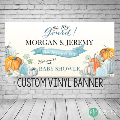 Pumpkin Baby Shower Banner, Oh My Gourd Baby Banner, Gourd Baby Shower Decor, Pumpkin Baby Shower Decorations, Pumpkin Couples Baby Shower