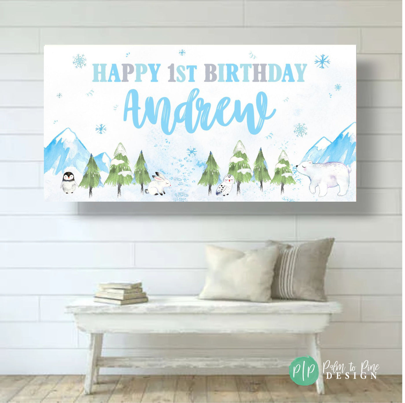 Boys Winter Wonderland Birthday Banner