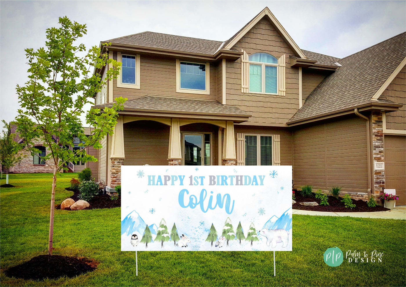 Boys Winter Wonderland Birthday Banner