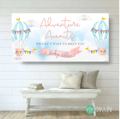 Air Balloon Baby Shower Banner