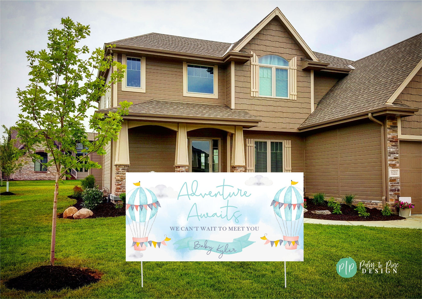 Air Balloon Baby Shower Banner