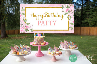 Floral Birthday Banner for Women