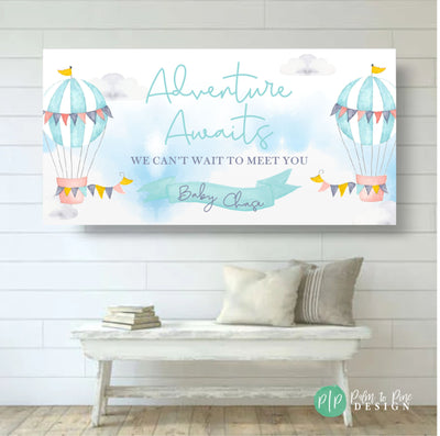 Air Balloon Baby Shower Banner