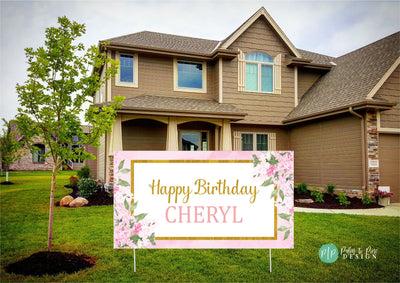 Floral Birthday Banner for Women