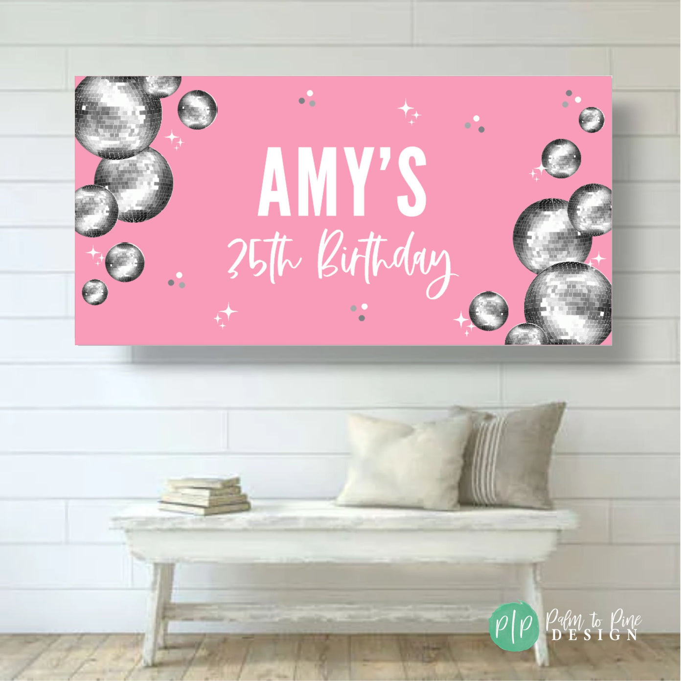 Disco Ball Birthday Banner