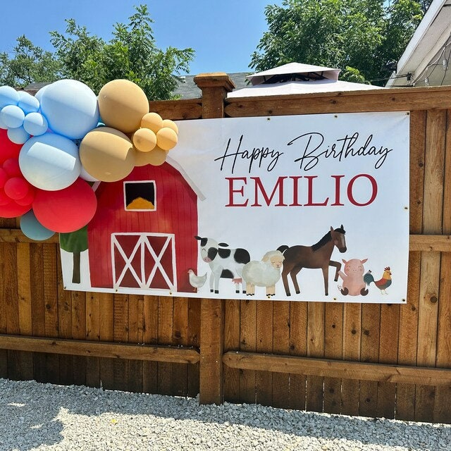 Farm Birthday Banner