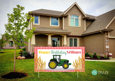 Tractor Birthday Banner