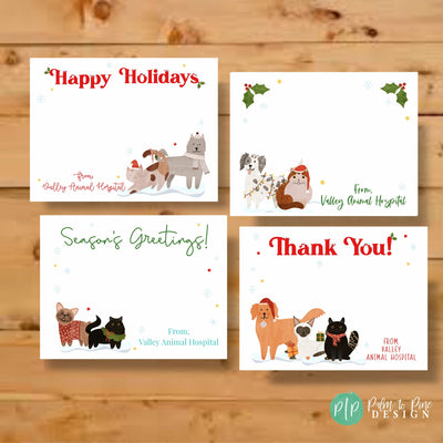 Holiday Gift for Animal Lovers, Veterinary Stationery Cards, Personalized Stationery Notes, Holiday Cat and Dog Gift, Custom Stationery Gift