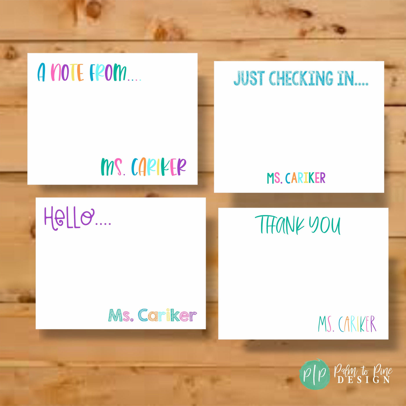 personalized colorful rainbow stationery gift for teacher appreciation
