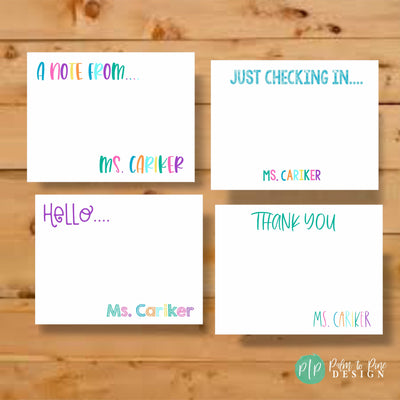 personalized colorful rainbow stationery gift for teacher appreciation