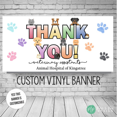 Veterinary Assistants Week appreciation banner for pet hospital, clinic or animal shelter