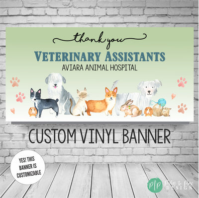 Veterinary Appreciation banner for vet assistants and veterinarian staff