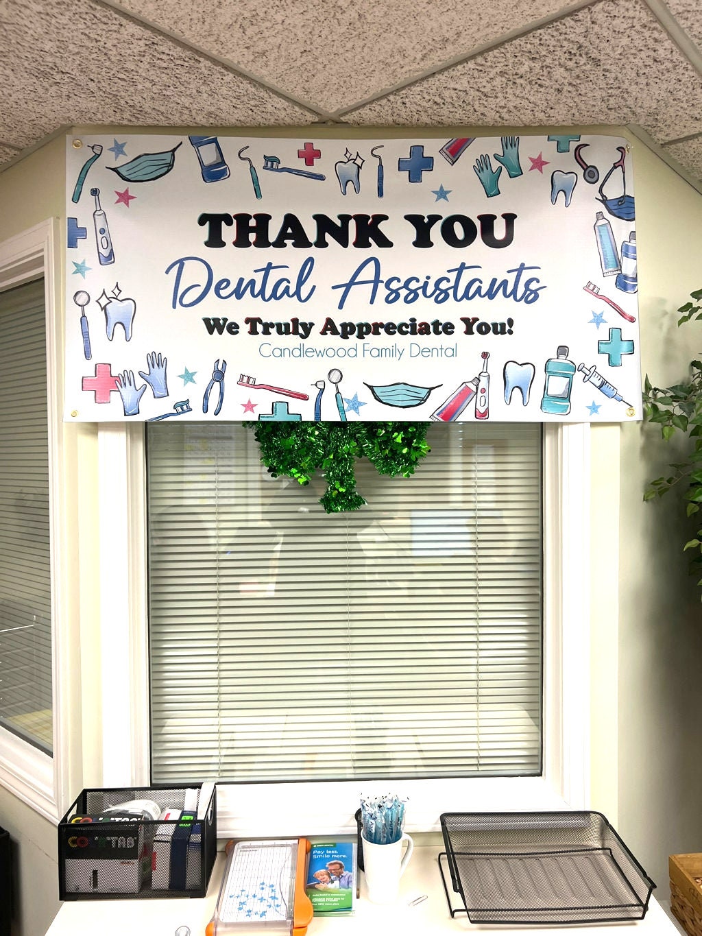 Thank you Dental Assistants sign for dental office