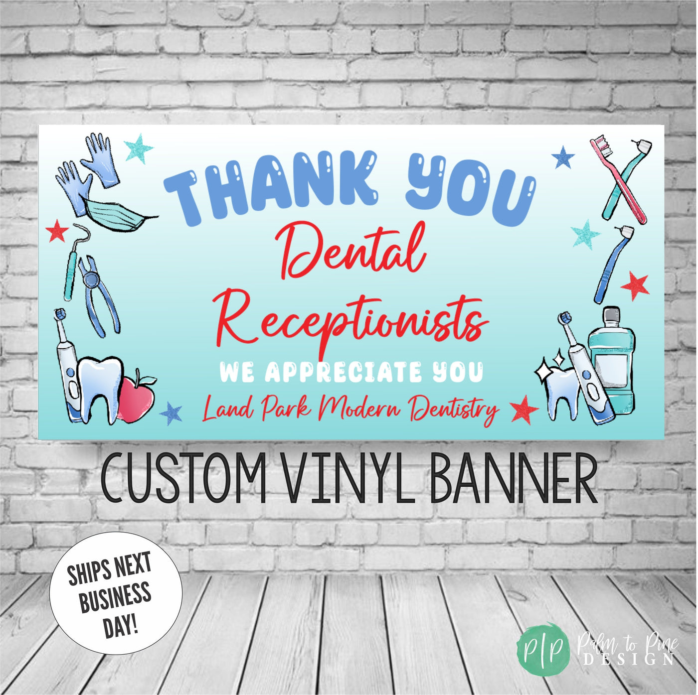 Dental Receptionists appreciation sign with dental image clipart