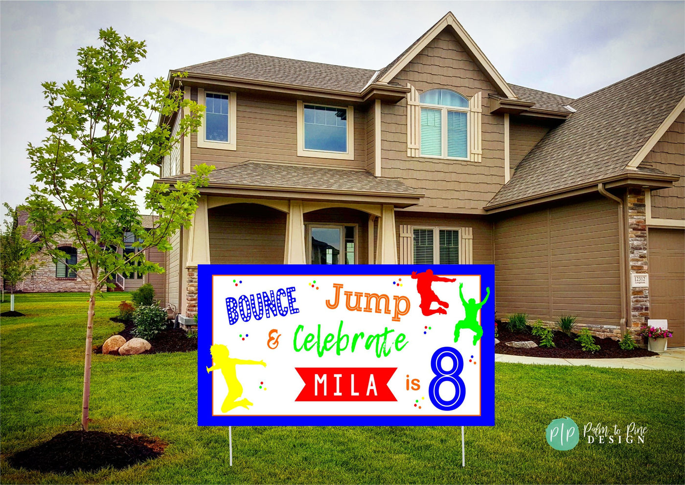 Bounce on Over Birthday Party Banner, Personalized Bounce House Sign, Customizable Jump House Backdrop For Kids, Jump on Over kids birthday