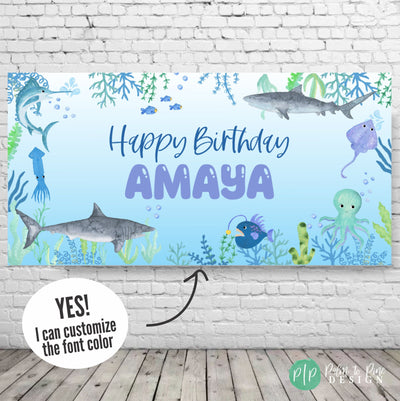 under the sea birthday banner