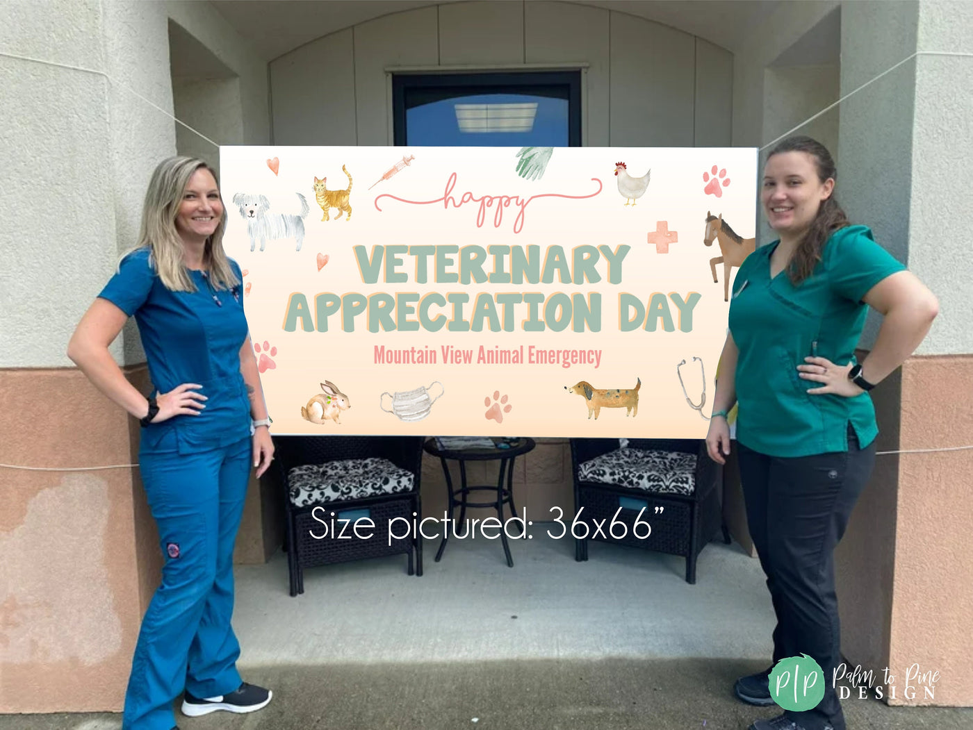 Veterinary Appreciation Day banner behind Veterinarians