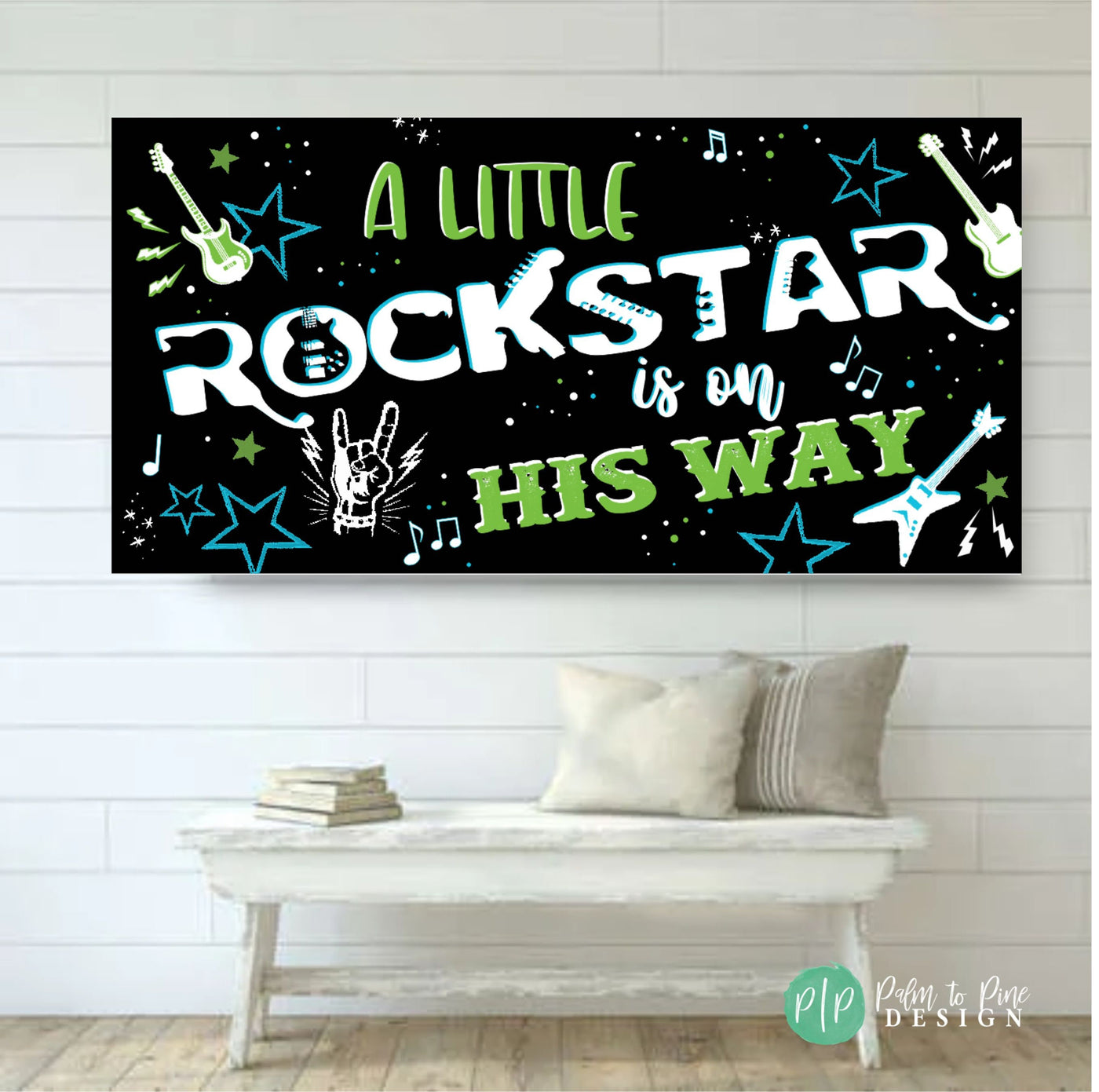 Rockstar Baby Shower Banner