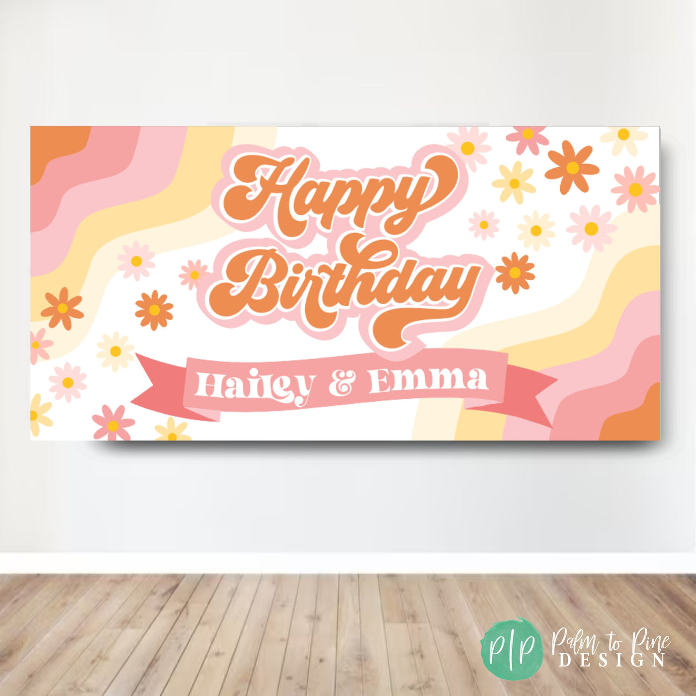 Groovy Birthday Banner, Groovy One Personalized birthday decor, Two Groovy Banner, Flower Child Birthday Decor, Girls Groovy Party Banner