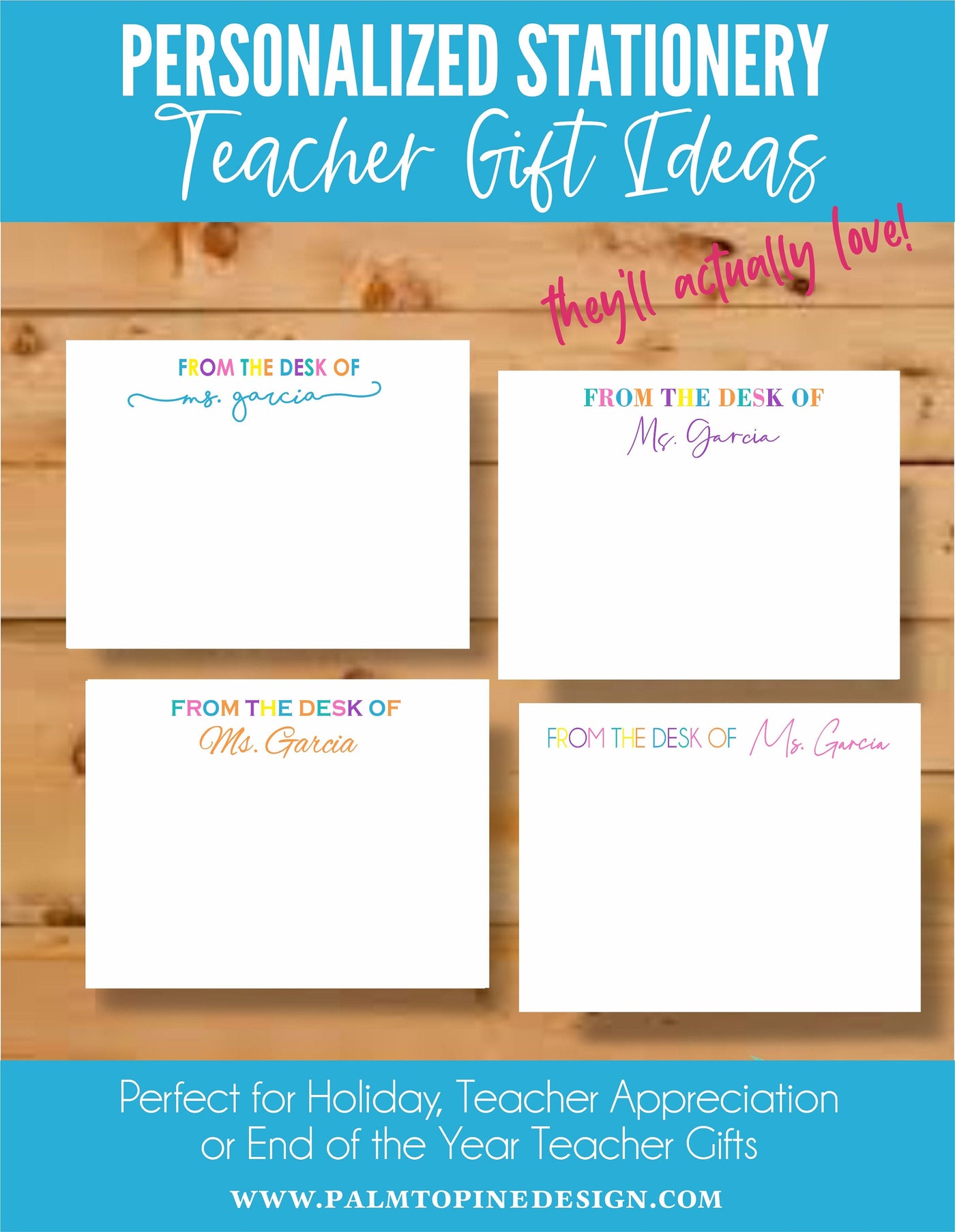 personalized stationery teacher gift ideas  for teacher appreciation week or end of year teacher gifts
