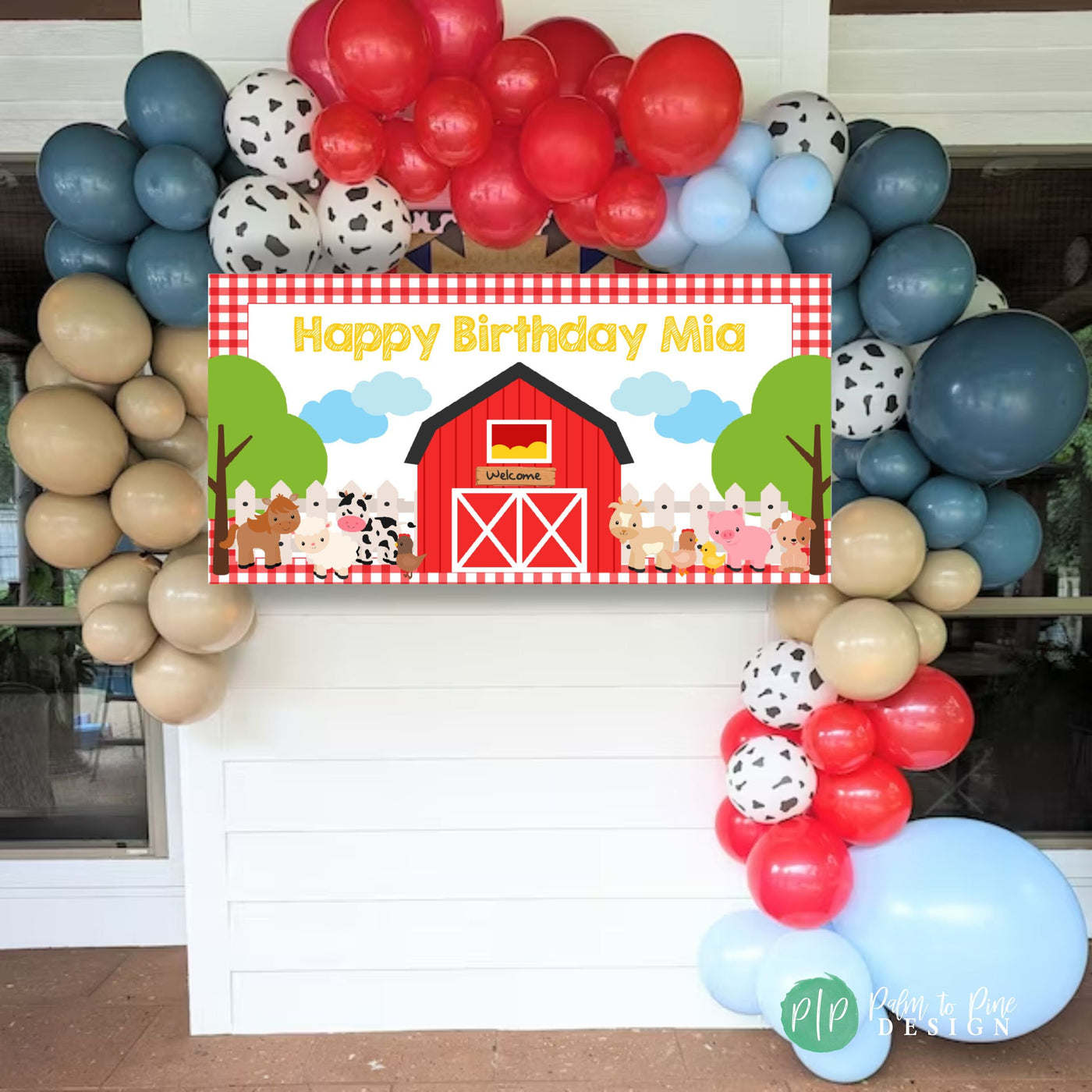 Barnyard Birthday Banner, Custom Farm Birthday Banner for Kids, Farm Birthday Sign, Farm Party Backdrop, Farm Animal Banner Birthday Decor