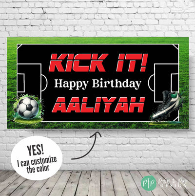 soccer birthday custom banner