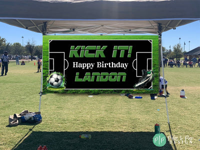 Soccer Custom Birthday Banner, Soccer Party, Soccer Birthday Decoration, Soccer Backdrop with Team Name, Personalized Soccer Birthday Banner