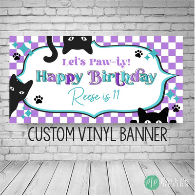 cat birthday banner