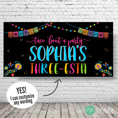 Fiesta Birthday Party Banner in bold colors